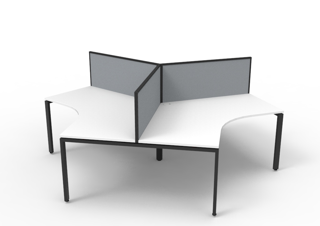 Profile 3 Person 120 Degree Workstation